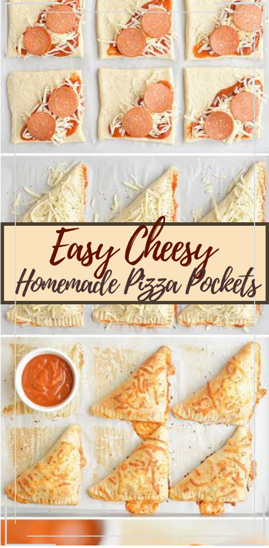 Easy Cheesy Homemade Pizza Pockets #dinnerrecipe #food #amazingrecipe #easyrecipe 