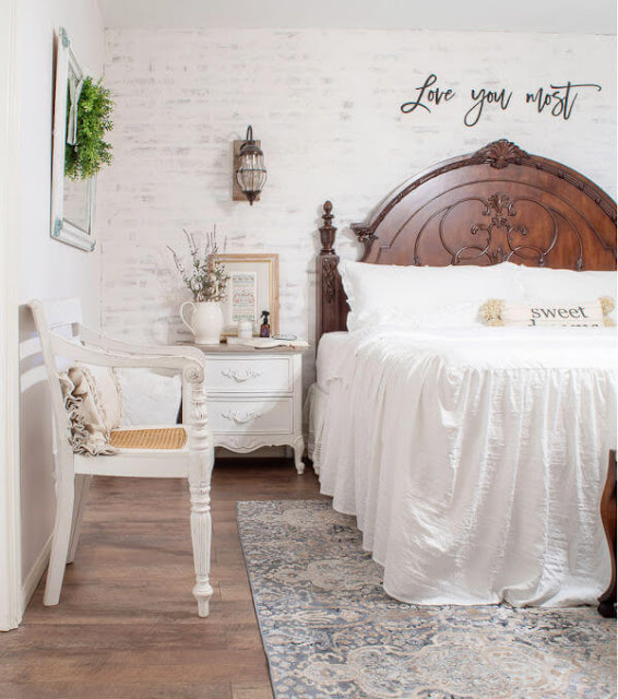 DIY Beautify master bedroom with European farmhouse charm