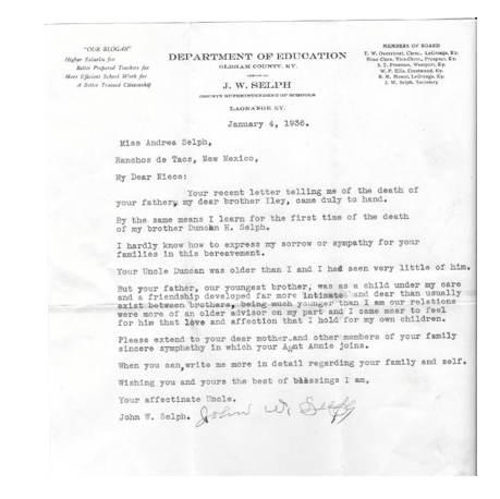 A Letter From John W. A Letter From John W.