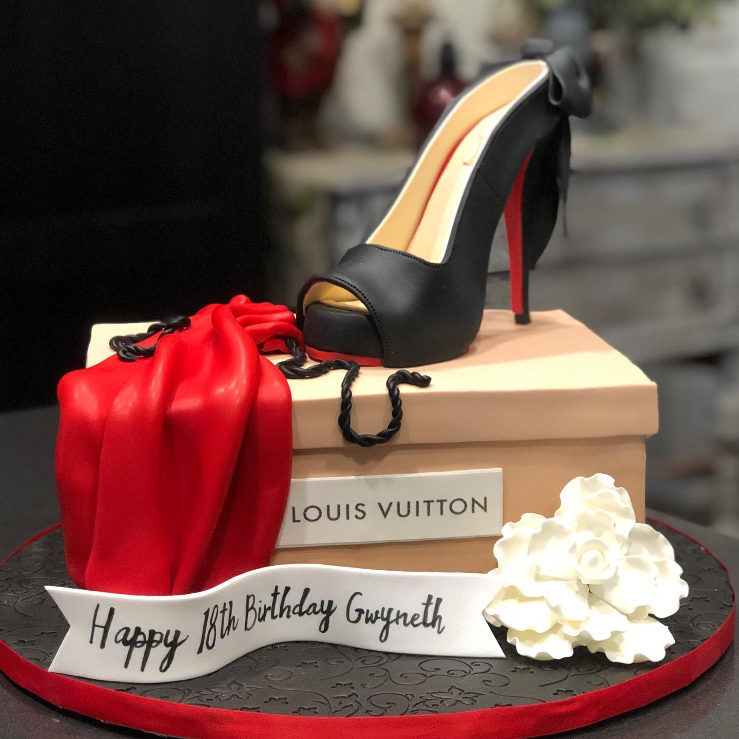 made FRESH daily: Louis Vuitton Shoe Box Cake with Shoe!