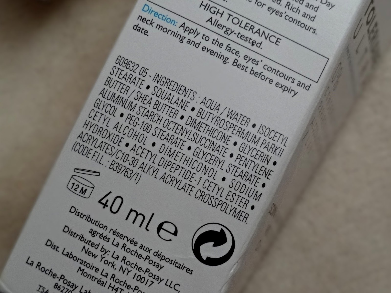 La Roche Posay Toleriane Ultra Ingredients