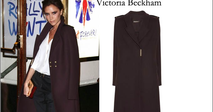 WHAT SHE WORE: Victoria Beckham in maroon wool coat at the 