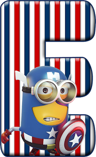 Abecedario Capitán América Minion. Minion Captain America Alphabet.