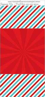 Light Blue, Red and White Stripes: Free Printable Quinceanera Candy Bar Labels.