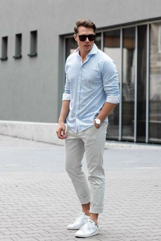 calça sarja masculina clara