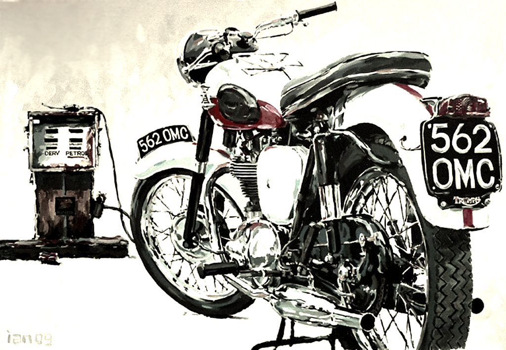 Vintage Motorcycle art 3 Inazuma café racer