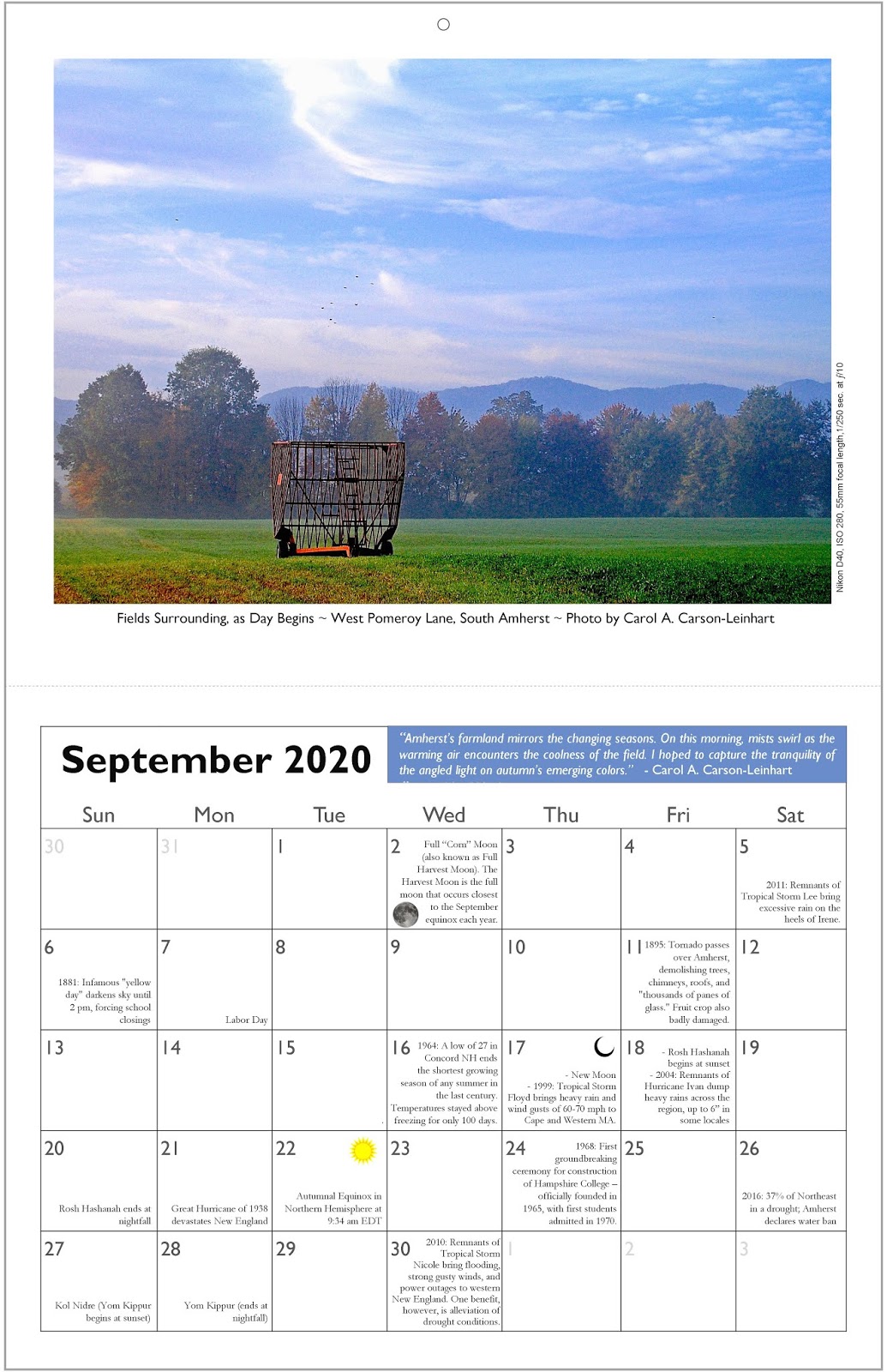 Head in the Clouds Amherst 2020 Head in the Clouds Amherst Calendar