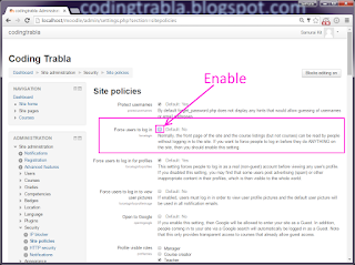 Moodle 3.1.1 force users to login - tutorial 3