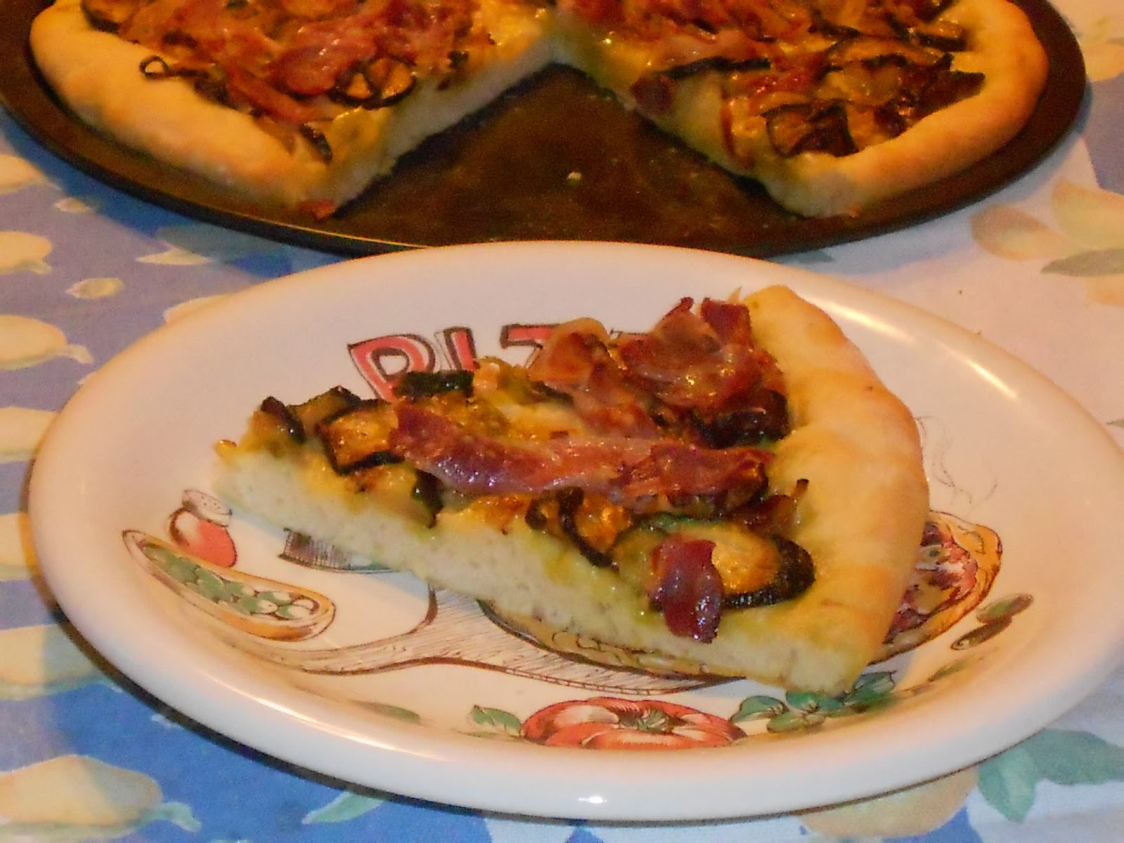 La vispa Teresa Pizza con zucchine pancetta e porri