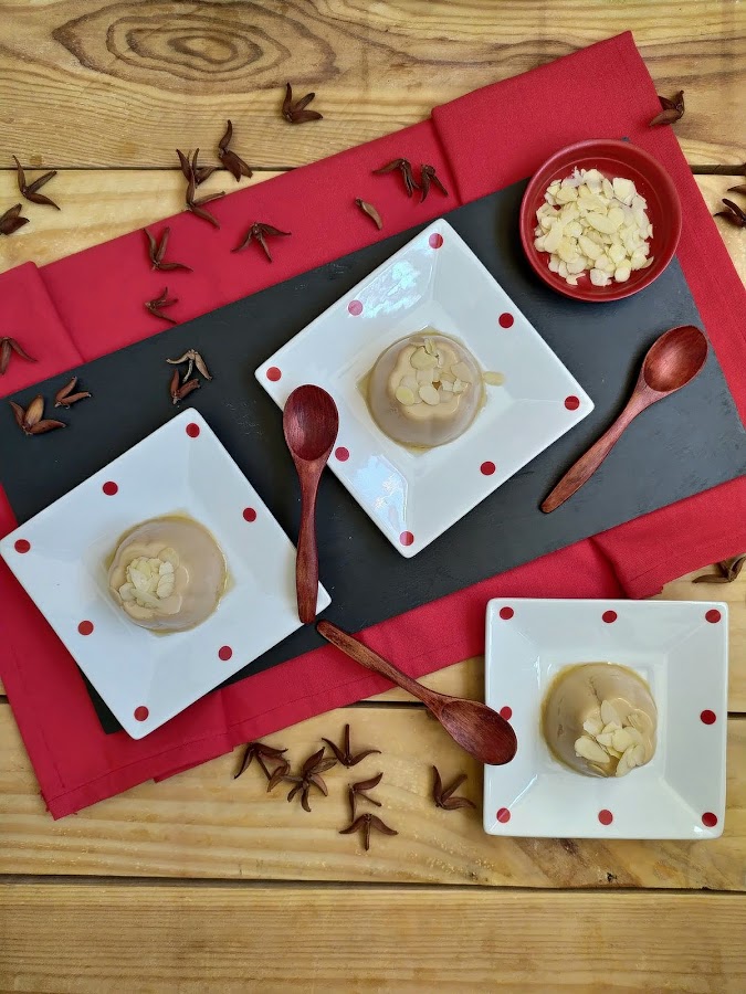 Flanes de turrón sin horno. Receta fácil sin huevo. De aprovechamiento, turrón de Xixona. Postre fácil, rico, navidad, Cuca