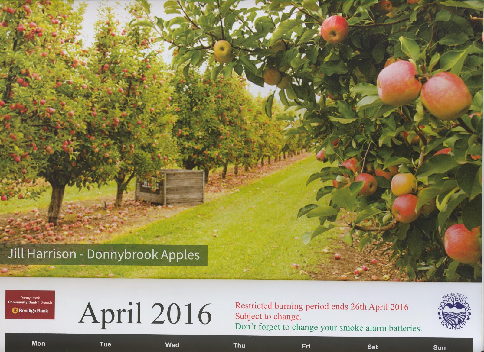 Donnybrook-Balingup Shire 2016 calendar