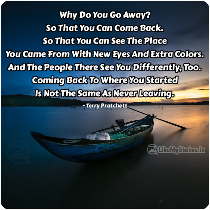 Why Do You Go Away..? English Motivational Quote...