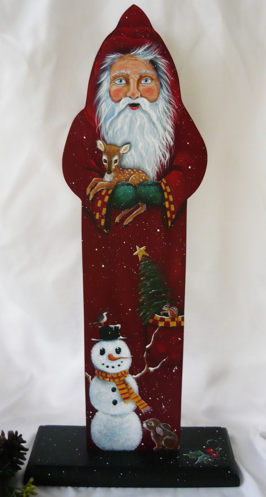 MAGIC BRUSH STUDIO Original Hand painted Woodland Santa on eBay