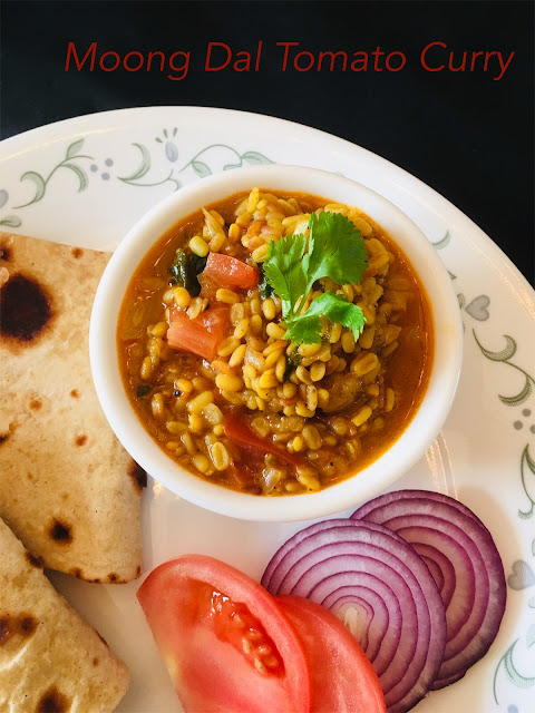 Pesara Pappu Tomato Kura / Moong Dal Tomato Curry