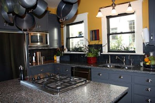dark grey kitchen cabinet