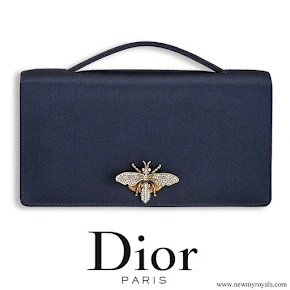 Meghan Markle carried Dior Navy Satin Clutch Bag