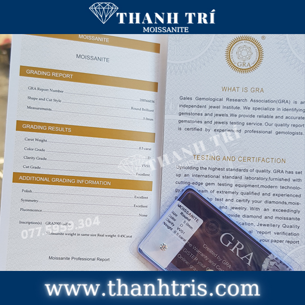 Kim cương Moissanite Round 5ly