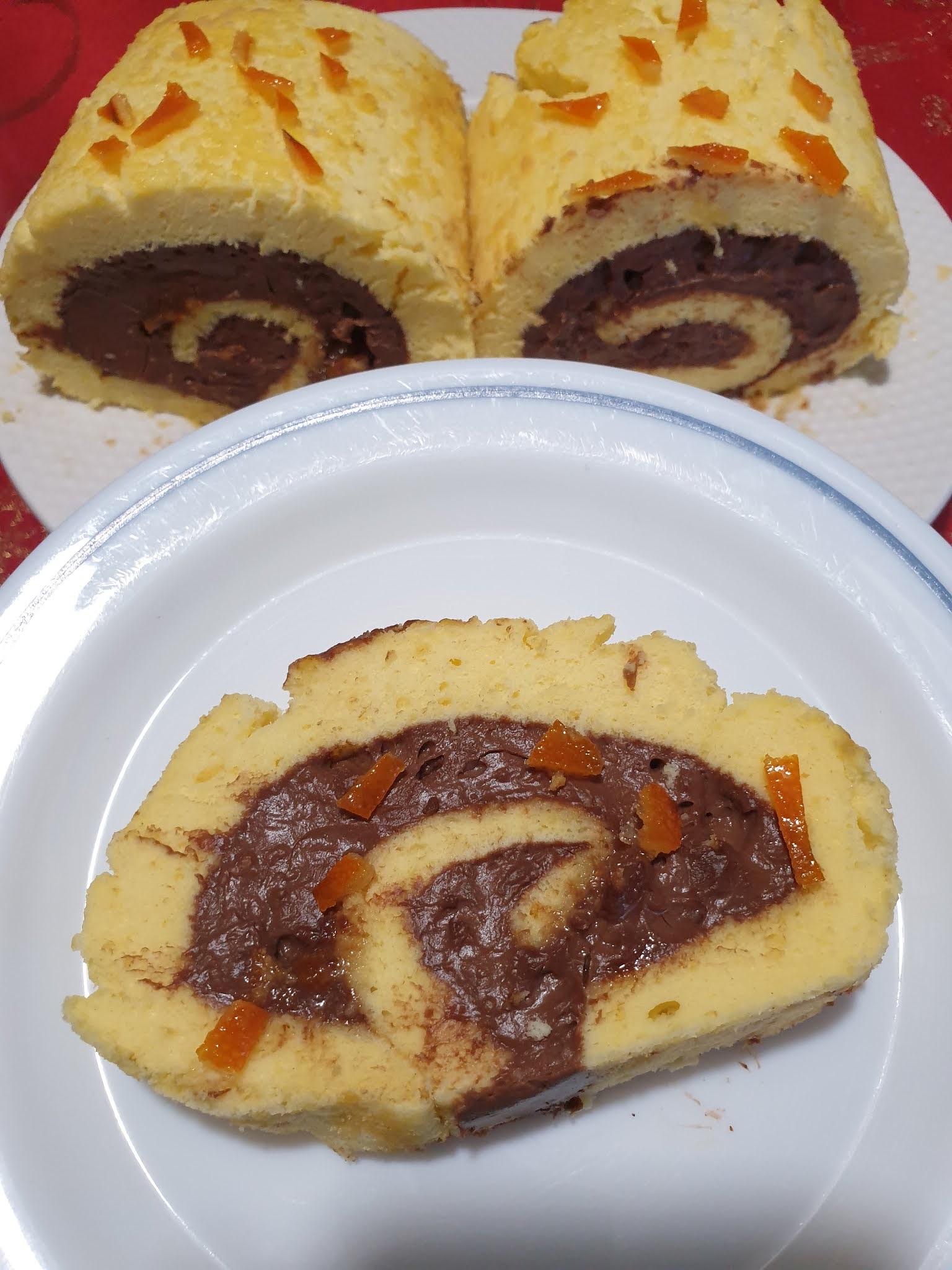 FloViCook: Biscuit roulé japonais au chocolat & écorces clémentines