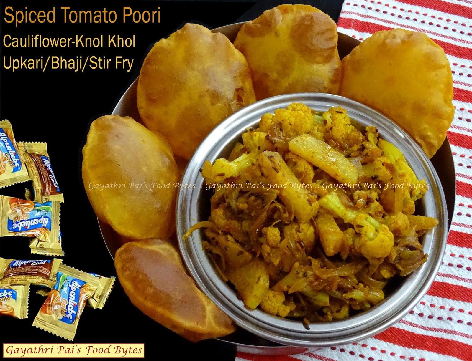 Gayathri Pai's Food Bytes Cauliflower Knol Khol Upkari/ Baji/ Stir Fry.