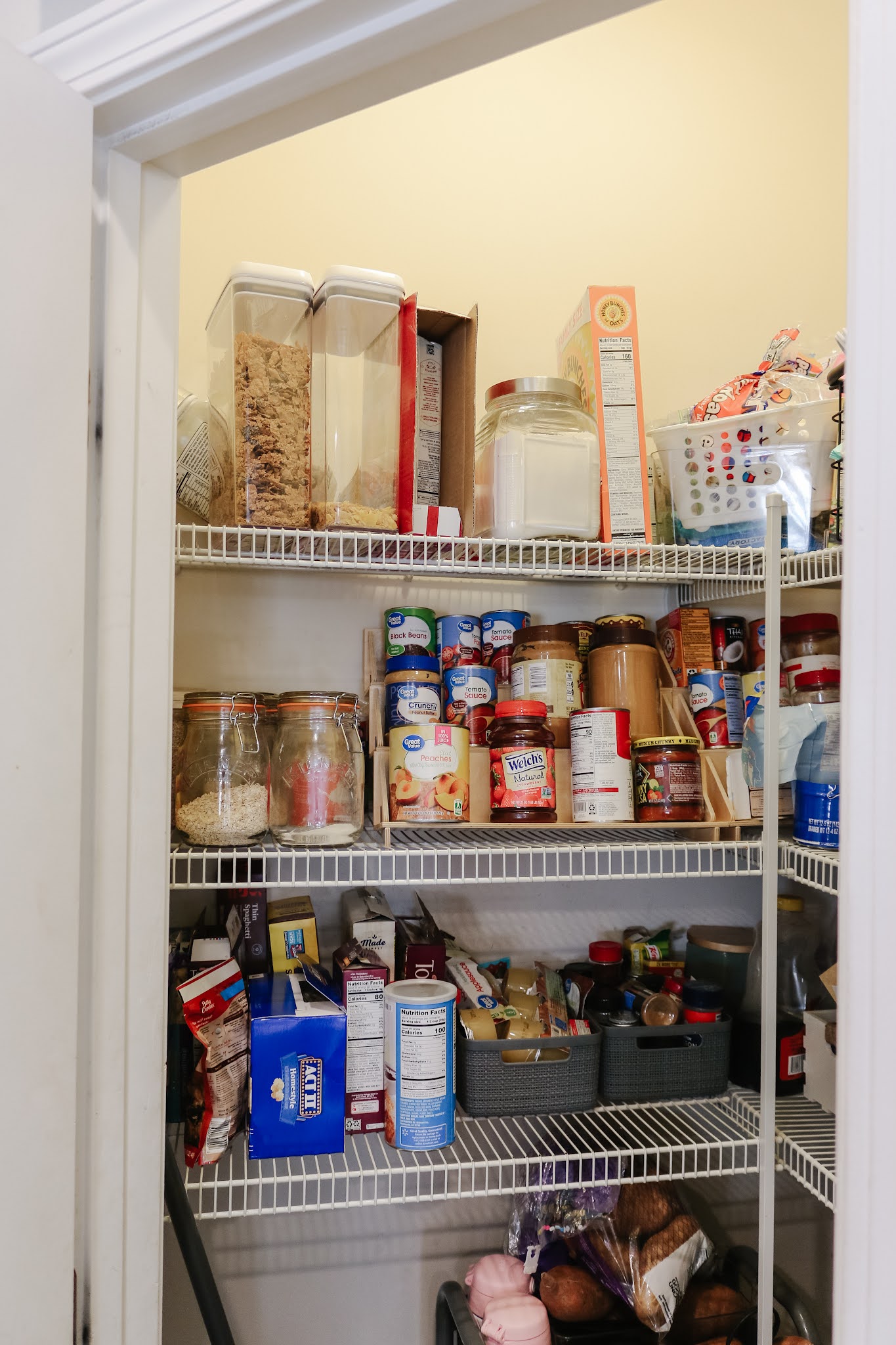 Practical + Cute Pantry Organization with Baskets - Organizing Moms
