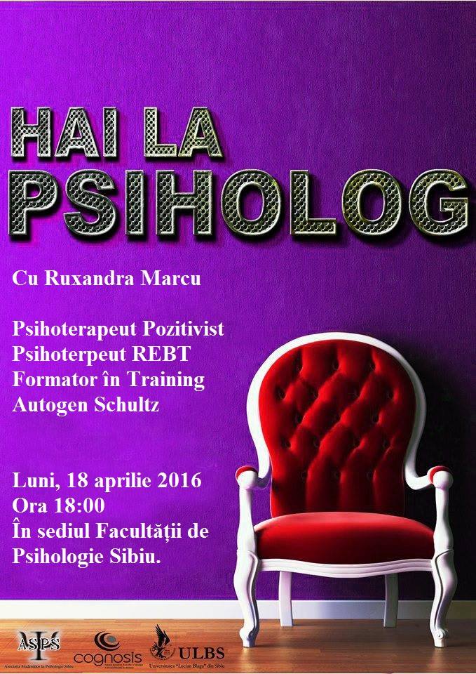 Hai la psiholog! Facultatea de Psihologie Sibiu, 2016
