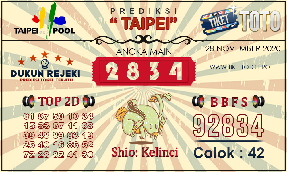 Prediksi Togel TAIPEI TIKETTOTO 28 NOVEMBER 2020