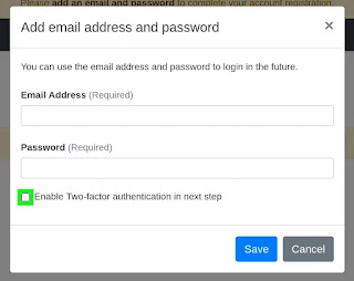 Enable 2FA after Adding Email and Password