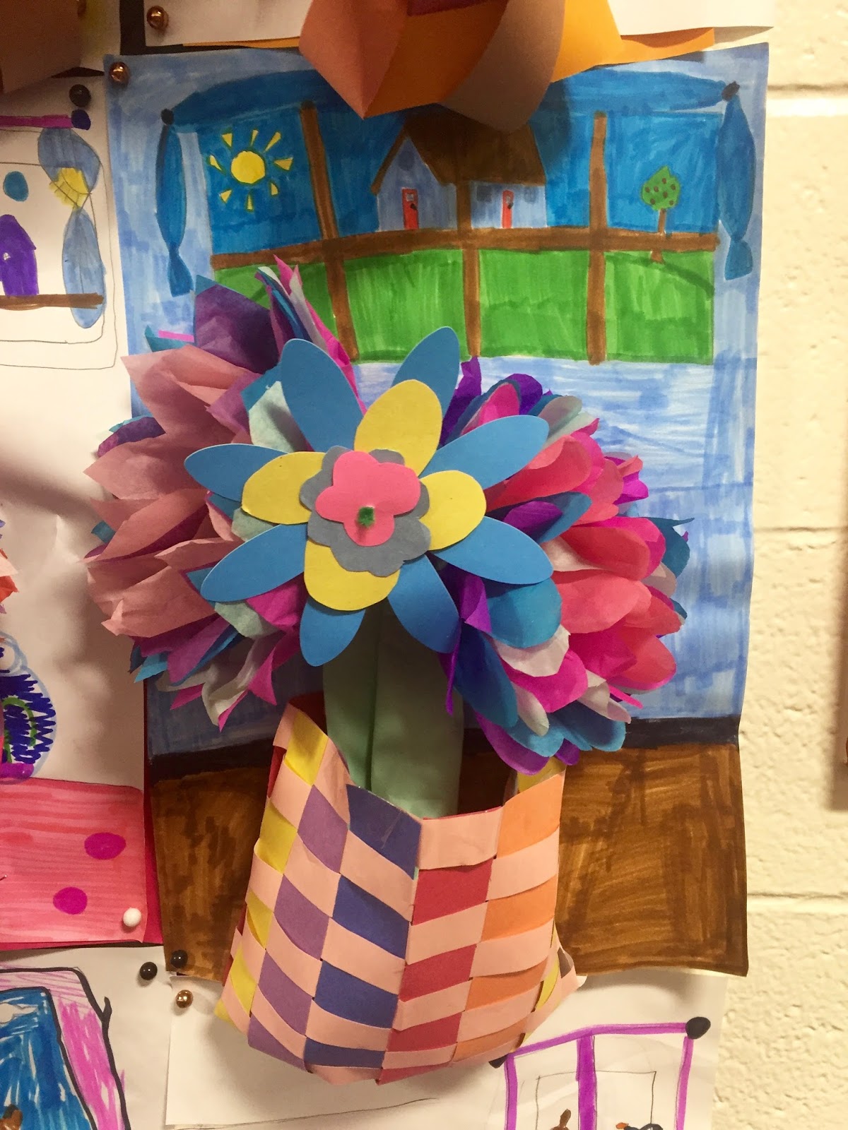 Grandville Elementary ART: Flower basket weaving Reliefs