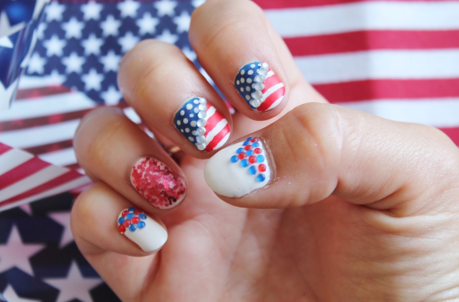 Fourth of July Nails Jersey Girl, Texan Heart