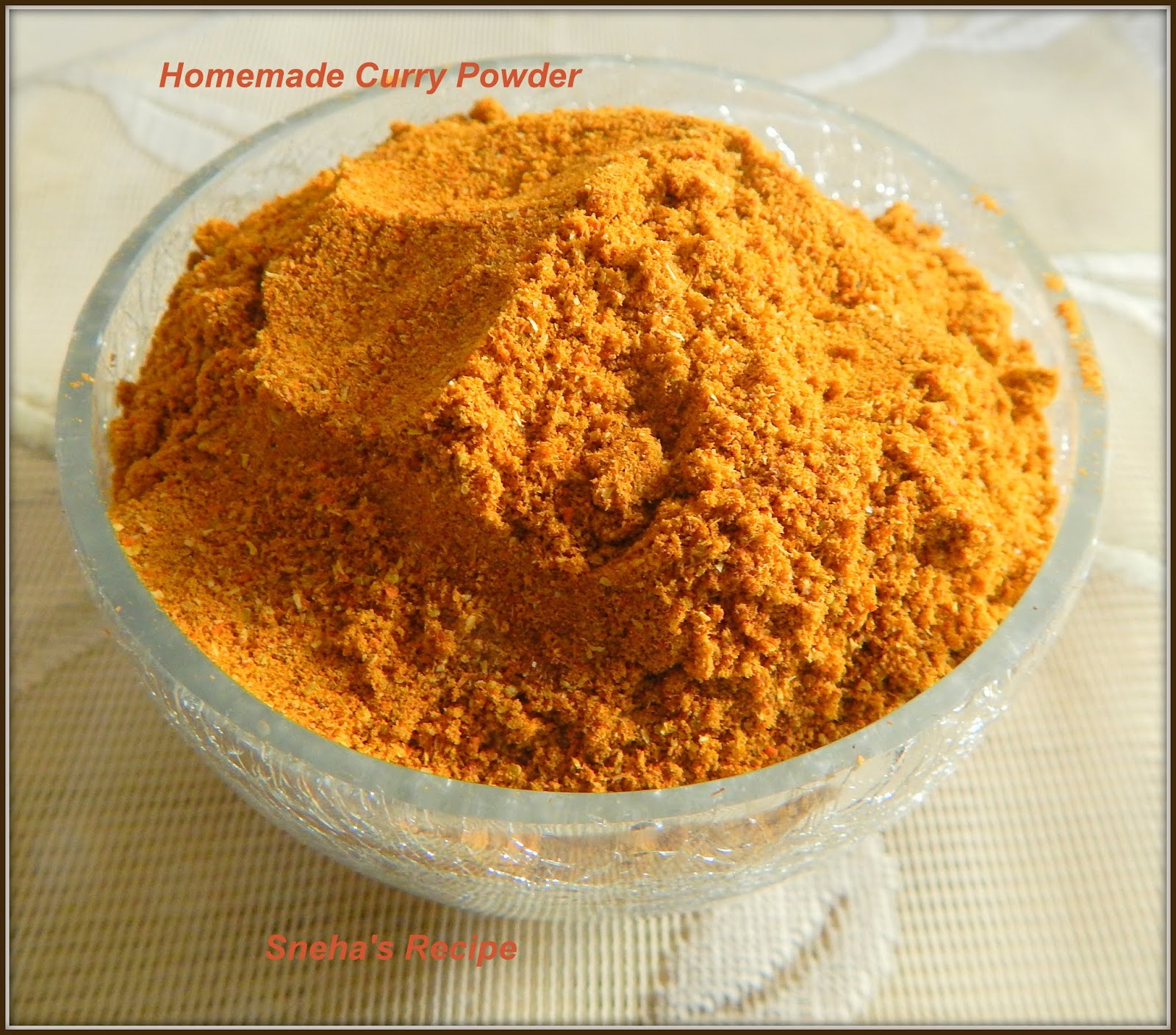 Homemade Curry Powder Sneha's Recipe