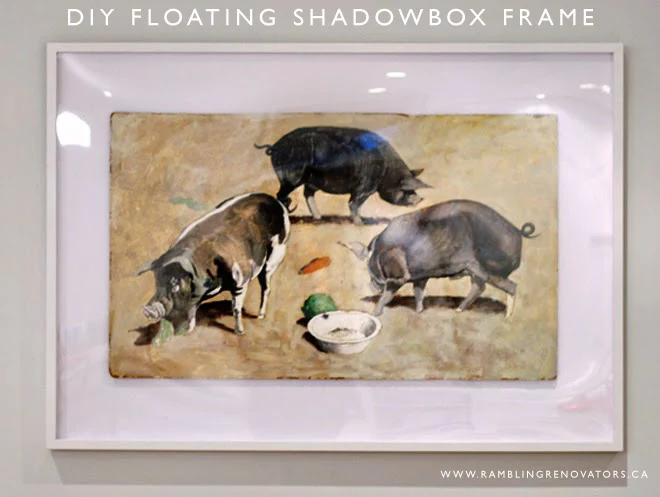 diy shadow box frame, how to make a floating frame, IKEA Ribba shadow box frame