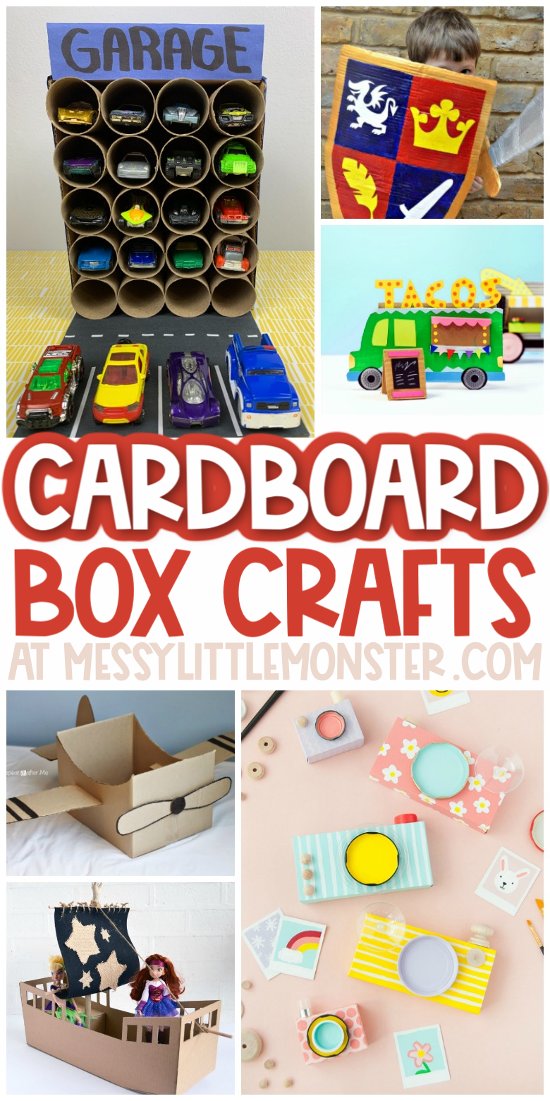 The CUTEST Cardboard Box Crafts for Kids - Messy Little Monster