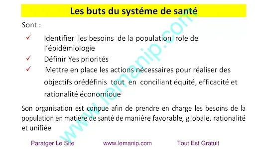 Les buts du systéme de santé