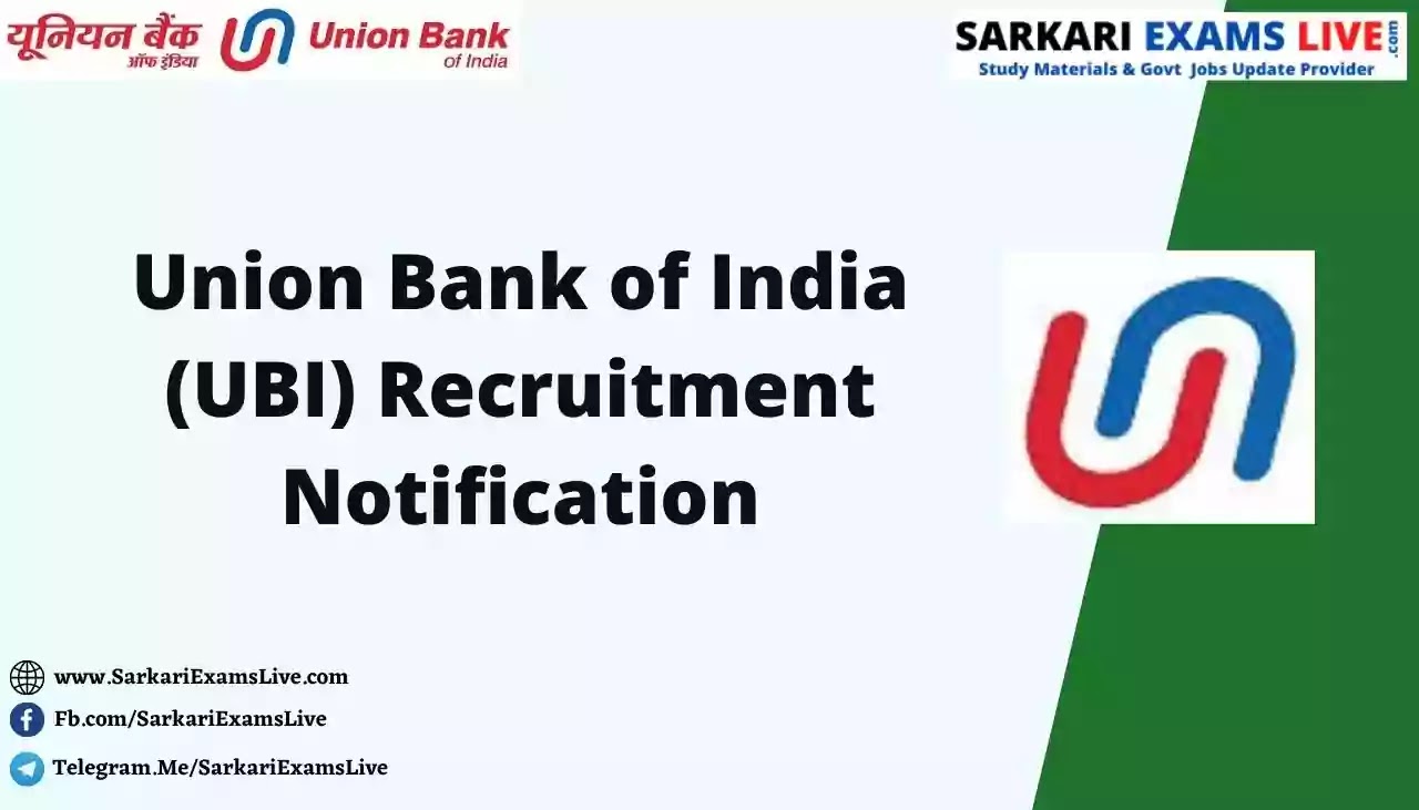 Union Bank of India Recruitment 202223 Notification Apply Online For
