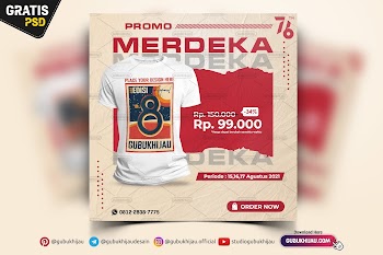 Desain Banner Promosi Promo Merdeka Kaos