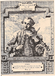 The cover from a French edition of Gemianini's  treatise on how to play the violin