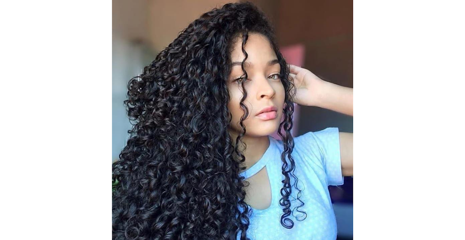 girl with human hair wigs long curly