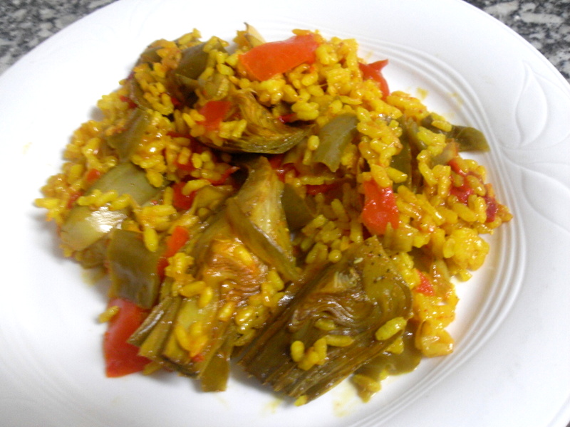 Arroz con verduras al curry.