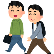 通学・通勤のイラスト(私服・男性)