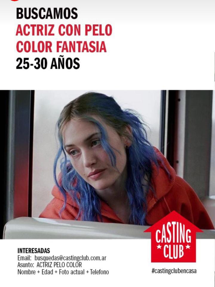 CASTING en BUENOS AIRES Se busca ACTRIZ con pelo color fantasía entre