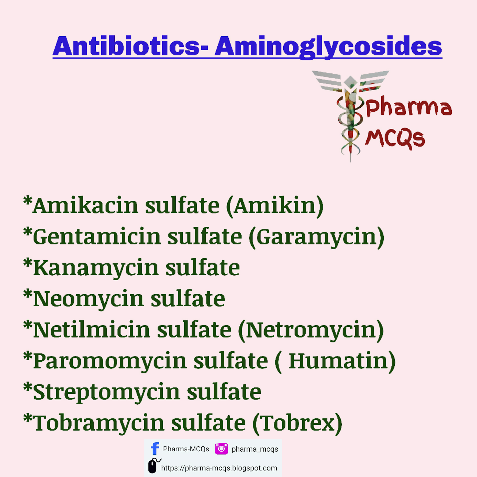 PharmaMCQs ClassificationAntibiotics