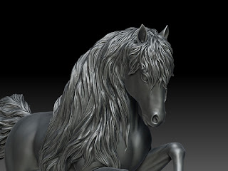 Digital sculpture of the Horse. Creation of unique high quality sculptures on demand.