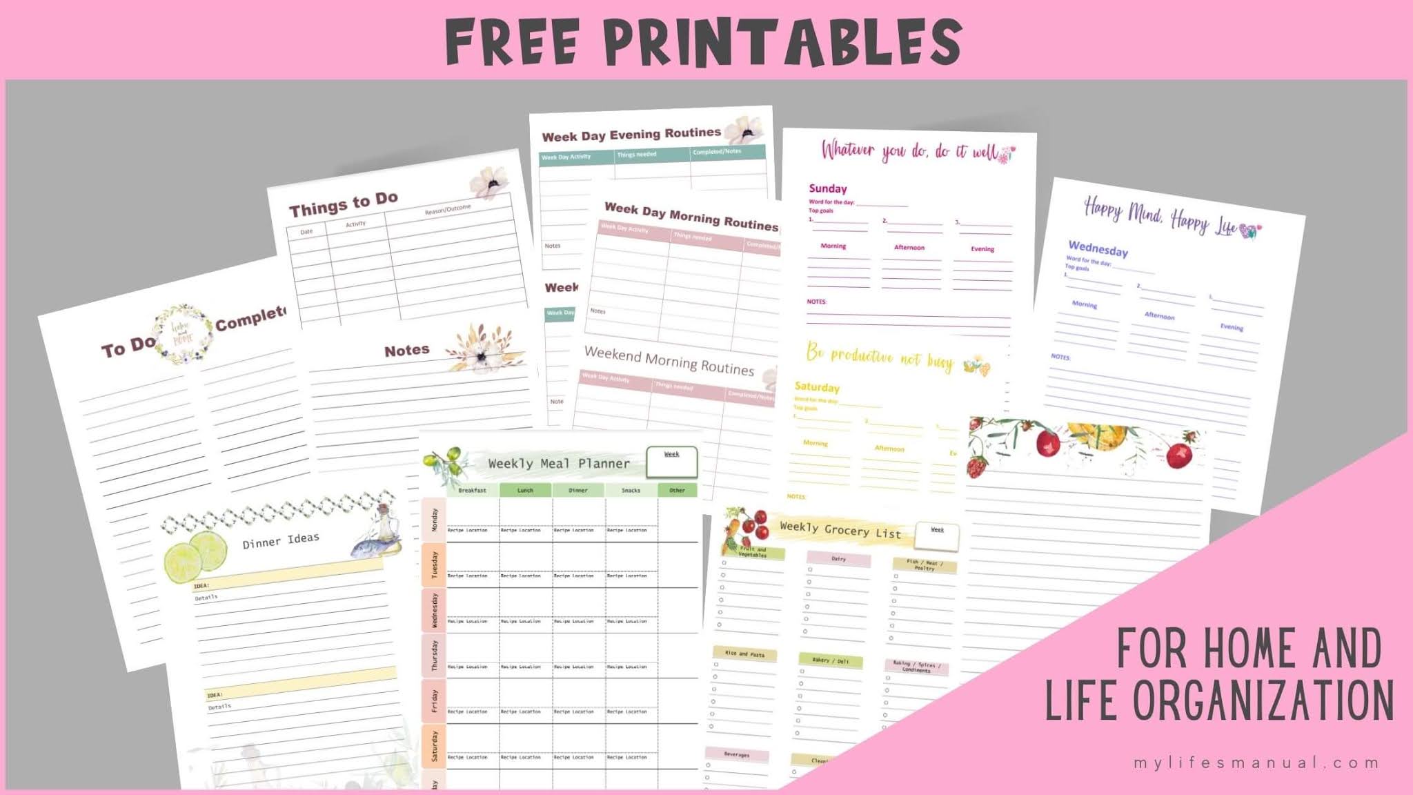 Free planner printables