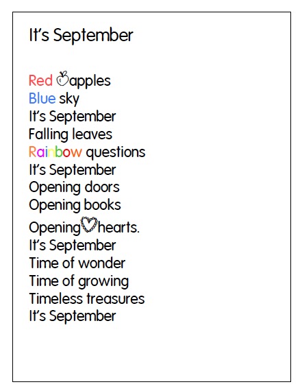 Joyful Learning In KC: September Poem
