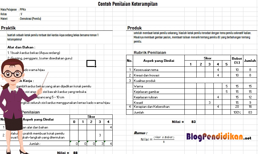 Contoh Format Penilaian Keterampilan Siswa Dan Bentuk Penilaiannya Blog Pendidikan