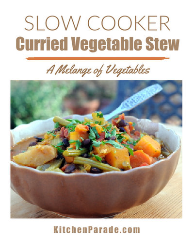 Slow Cooker Curried Vegetable Stew ♥ KitchenParade.com, a spiced vegetable stew, your choice of vegetables. Vegan. Paleo. Very Weight Watchers friendly!