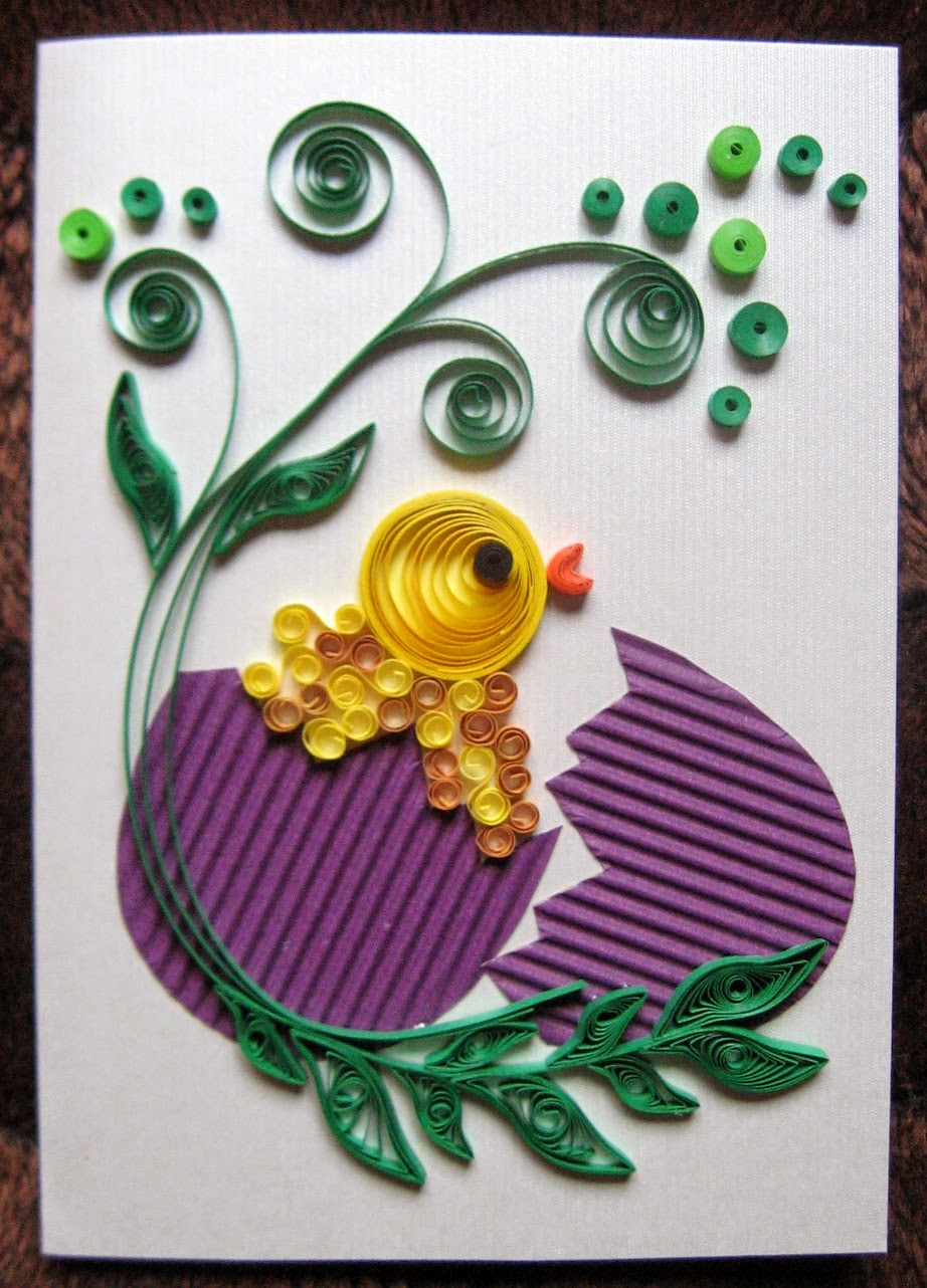 Quilling M handmade crafts and hobbies (9) Quilling Easter Cards Pelicitari de Paste