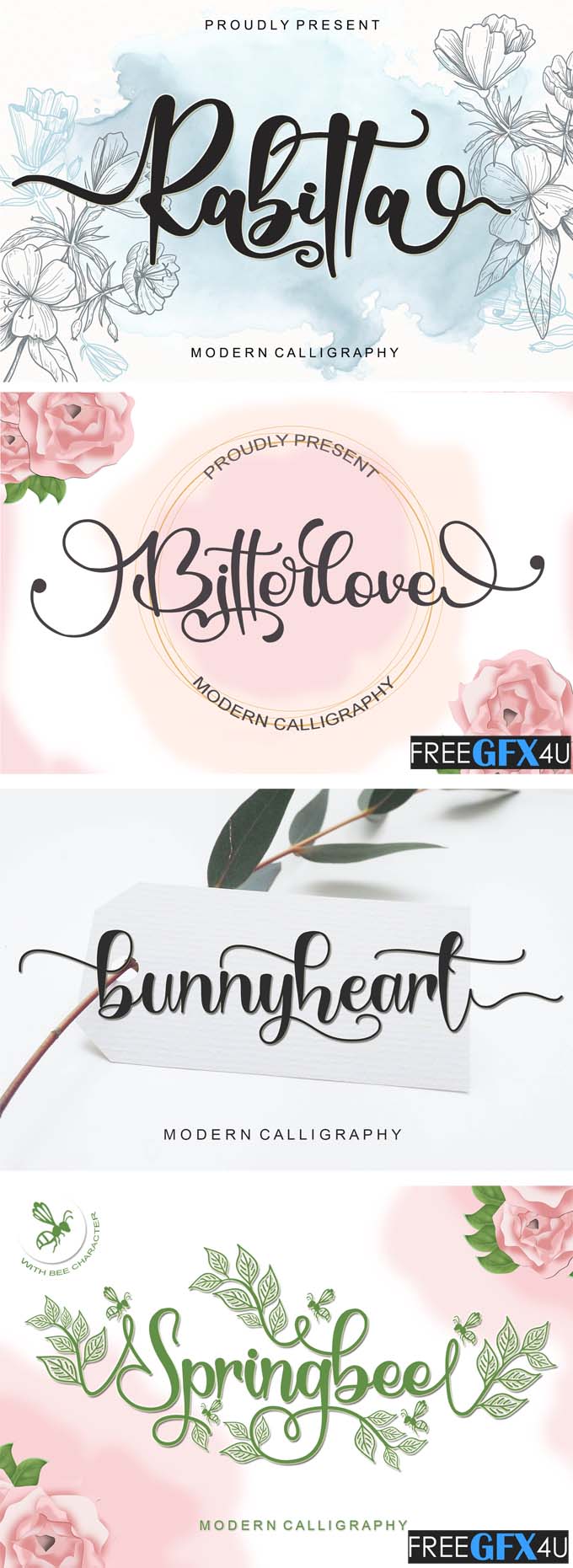 Lovely Spring Bundle – 21 fonts in 1