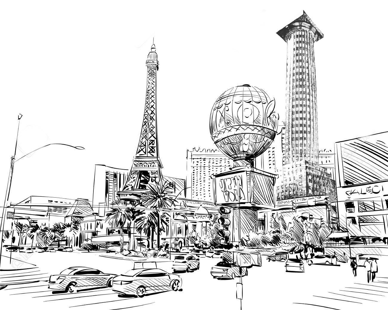 Cityscape Coloring Pages Las Vegas Coloring Pages