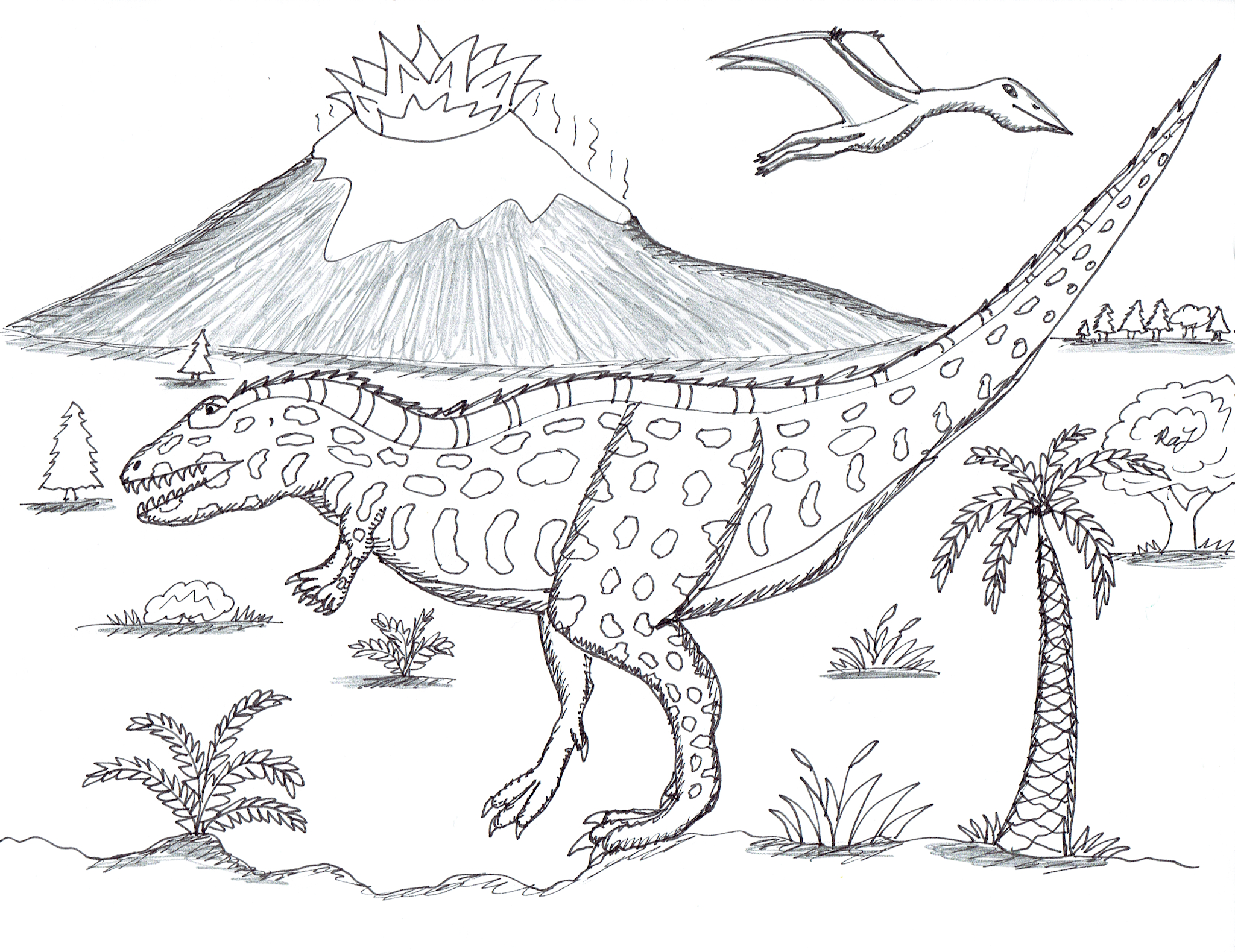 Robin's Great Coloring Pages: Gigantosaurus and Giganotosaurus (English)